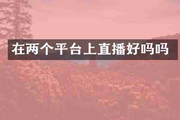 在两个平台上直播好吗吗