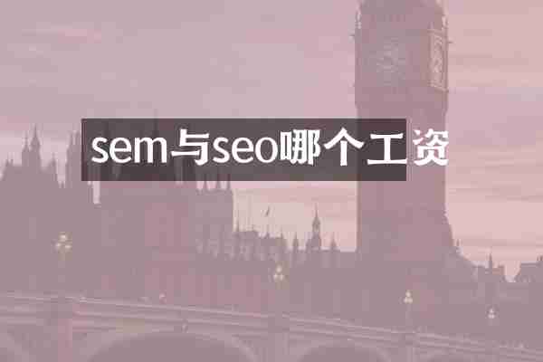sem与seo哪个工资