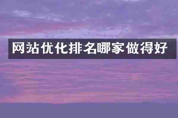 网站优化排名哪家做得好