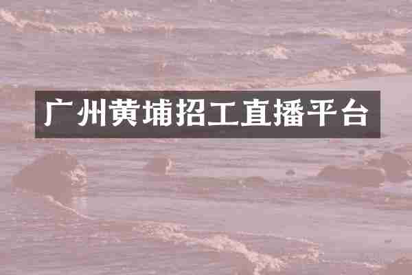 广州黄埔招工直播平台