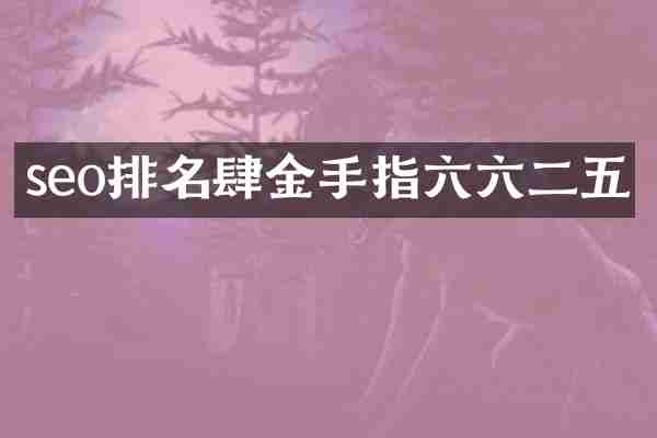 seo排名肆金手指六六二五