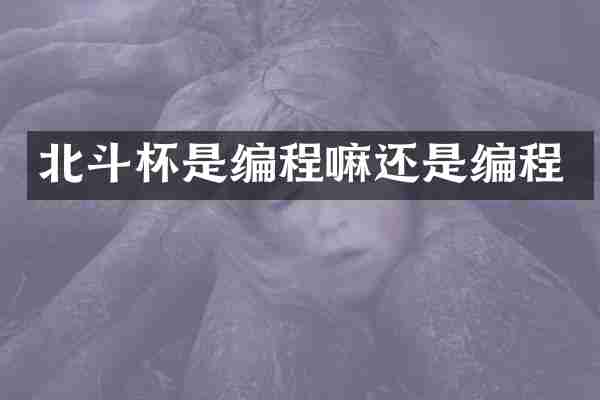 北斗杯是编程嘛还是编程
