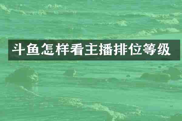 斗鱼怎样看主播排位等级