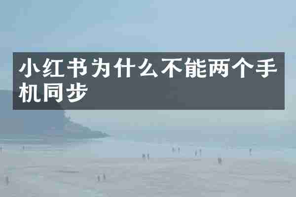 小红书为什么不能两个手机同步