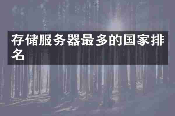 存储服务器最多的国家排名