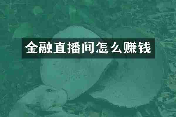 金融直播间怎么赚钱