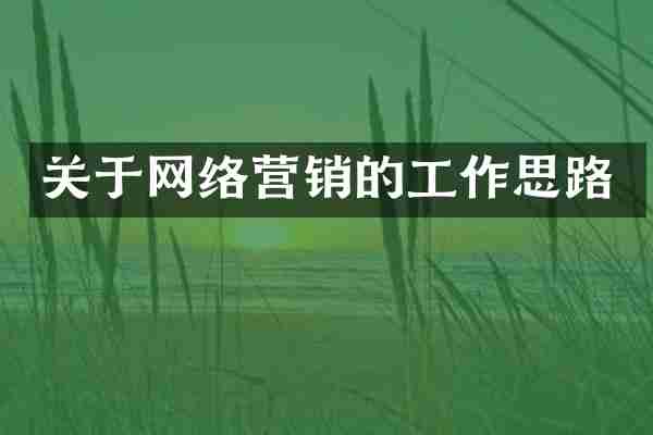关于网络营销的工作思路