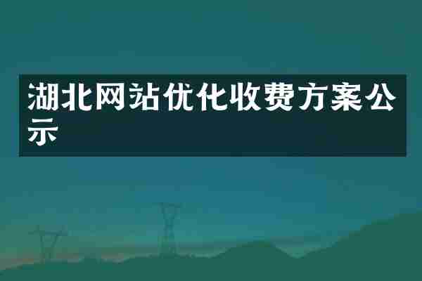 湖北网站优化收费方案公示