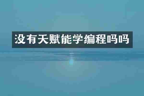 没有天赋能学编程吗吗