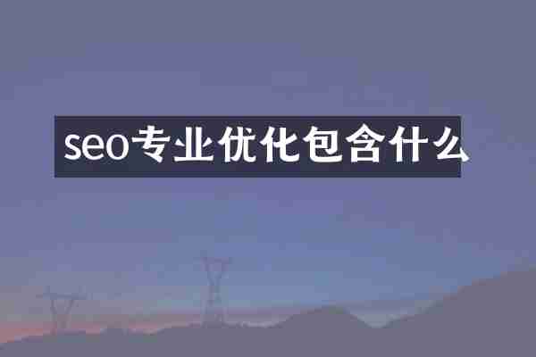 seo专业优化包含什么