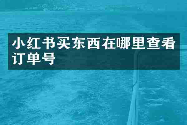 小红书买东西在哪里查看订单号