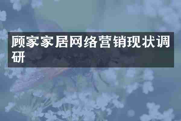 顾家家居网络营销现状调研