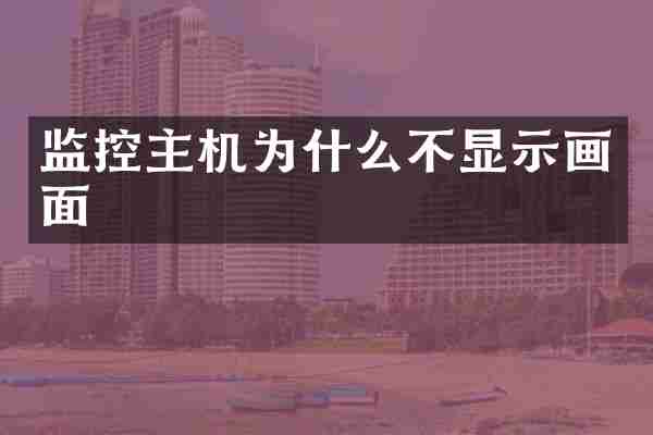 监控主机为什么不显示画面