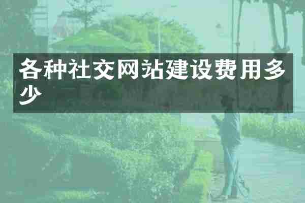 各种社交网站建设费用多少