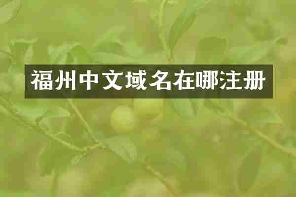 福州中文域名在哪注册
