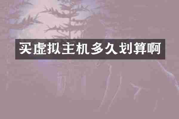 买虚拟主机多久划算啊
