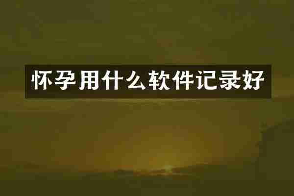 怀孕用什么软件记录好