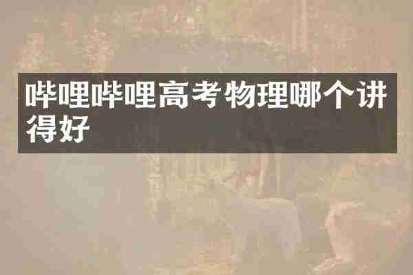 哔哩哔哩高考物理哪个讲得好