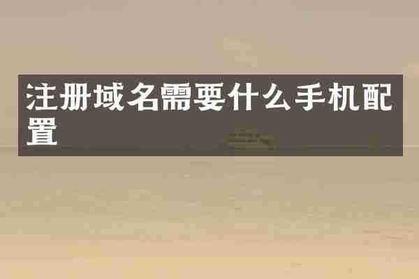 注册域名需要什么手机配置