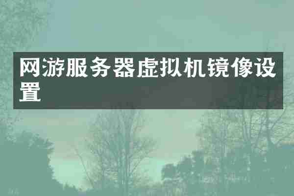 网游服务器虚拟机镜像设置