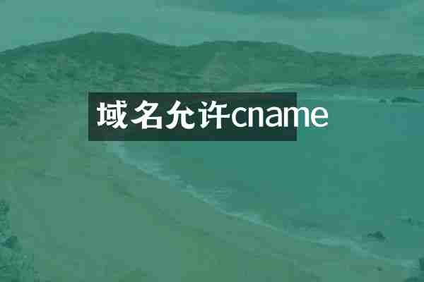 域名允许cname