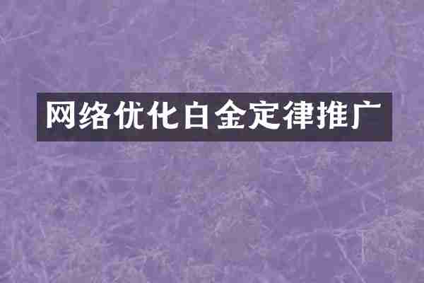 网络优化白金定律推广