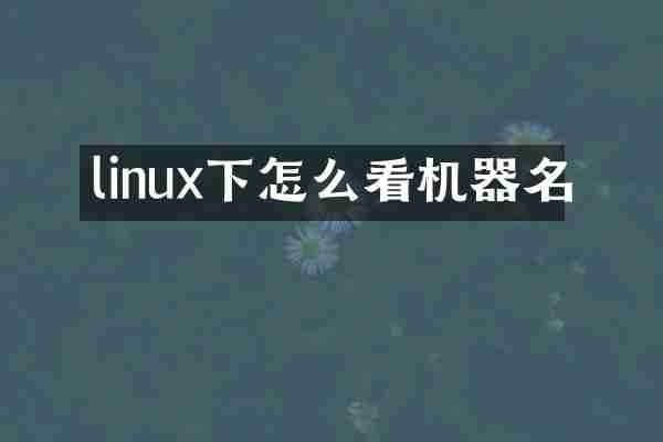 linux下怎么看机器名