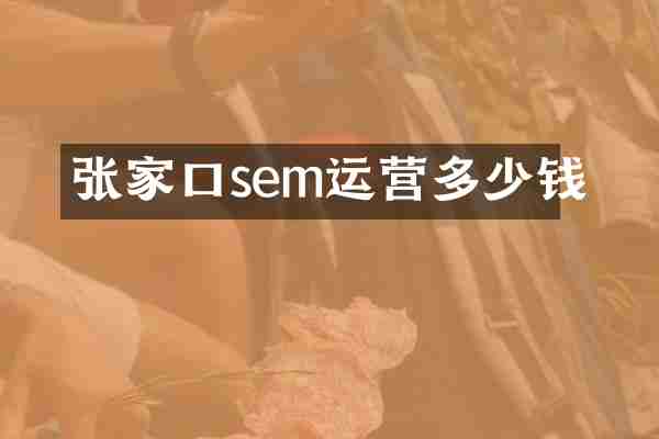 张家口sem运营多少钱