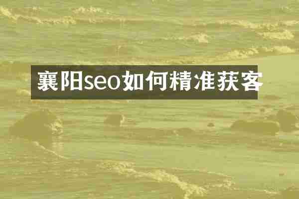 襄阳seo如何精准获客