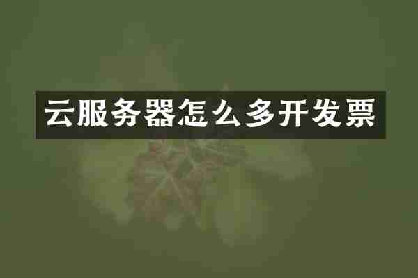 云服务器怎么多开发票