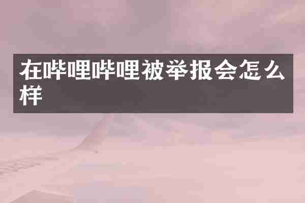 在哔哩哔哩被举报会怎么样