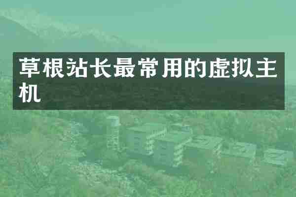 草根站长最常用的虚拟主机