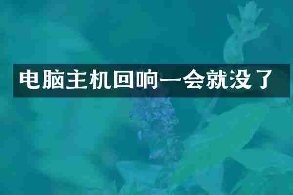 电脑主机回响一会就没了