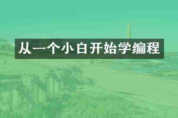 从一个小白开始学编程