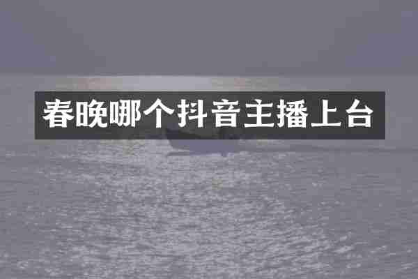 春晚哪个抖音主播上台