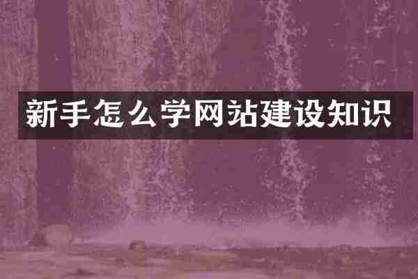 新手怎么学网站建设知识