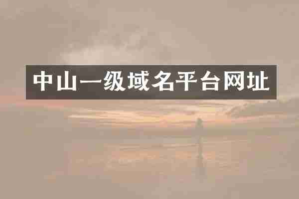 中山一级域名平台网址