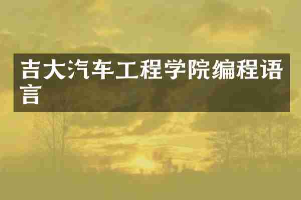 吉大汽车工程学院编程语言