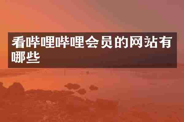 看哔哩哔哩会员的网站有哪些