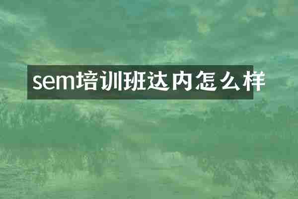 sem培训班达内怎么样