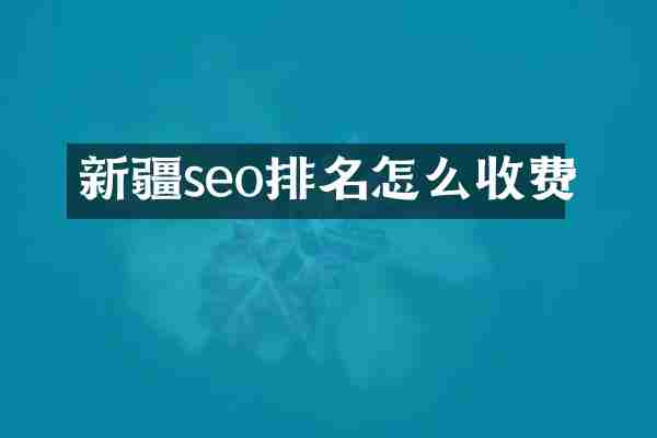 新疆seo排名怎么收费