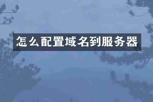 怎么配置域名到服务器
