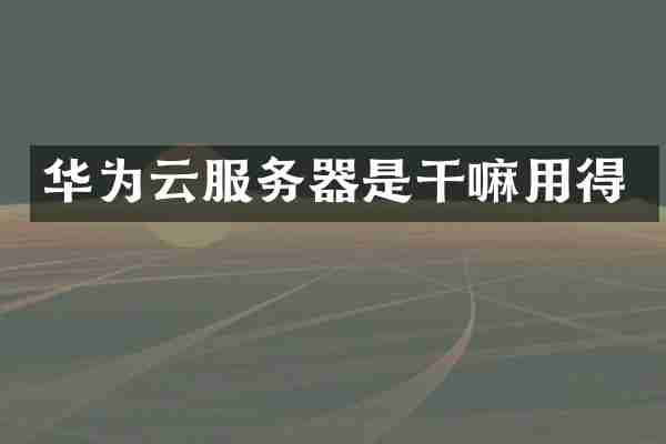 华为云服务器是干嘛用得