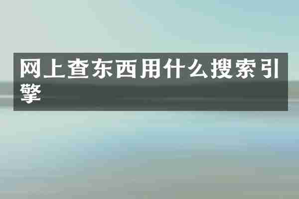 网上查东西用什么搜索引擎