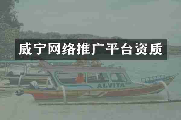 威宁网络推广平台资质
