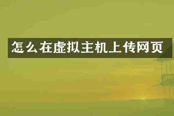 怎么在虚拟主机上传网页