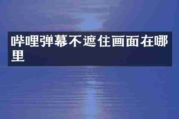 哔哩弹幕不遮住画面在哪里