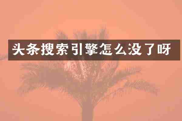 头条搜索引擎怎么没了呀