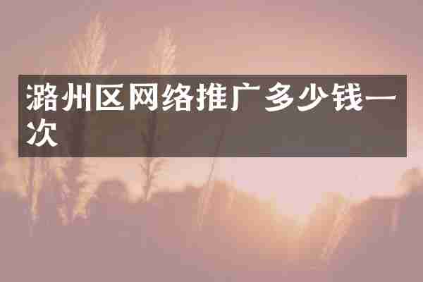 潞州区网络推广多少钱一次