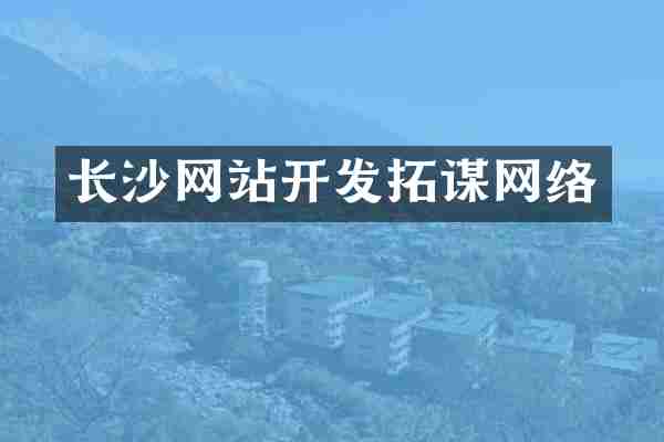 长沙网站开发拓谋网络